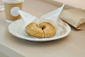 Bagel , almond Bagel or almond bread