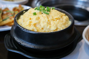 steamed egg with green onion
