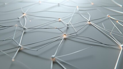 Abstract network of glowing lines and nodes representing digital communication and data exchange.