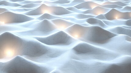 Obraz premium Abstract white landscape with glowing points