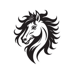 Stylized Horse Head Silhouette Vector Art Design