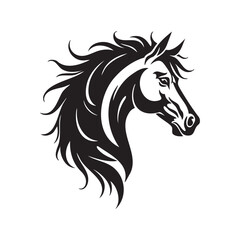 Stylized Horse Head Silhouette Vector Art Design