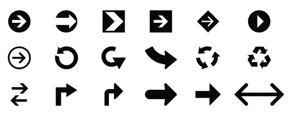 Arrows Set Vector – Collection of Modern, Simple Arrow Icons