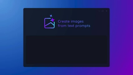 Generate image with artificial intelligence generative AI user interface application create graphic art from text prompt button form