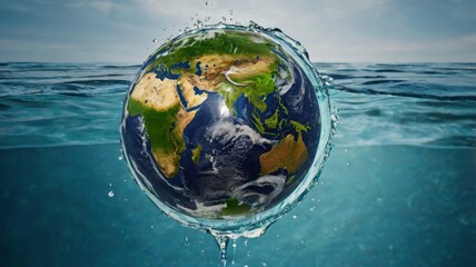 Fototapeta premium earth concepts watery green. world water day concept