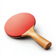 Ping pong table tennis racket and ball isolated on white background for sport and recreation concepts