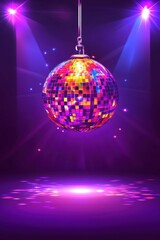 Disco Ball Hanging Under the Spotlight