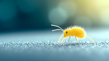 Naklejka premium Yellow Springtail Insect Closeup Macro Photography