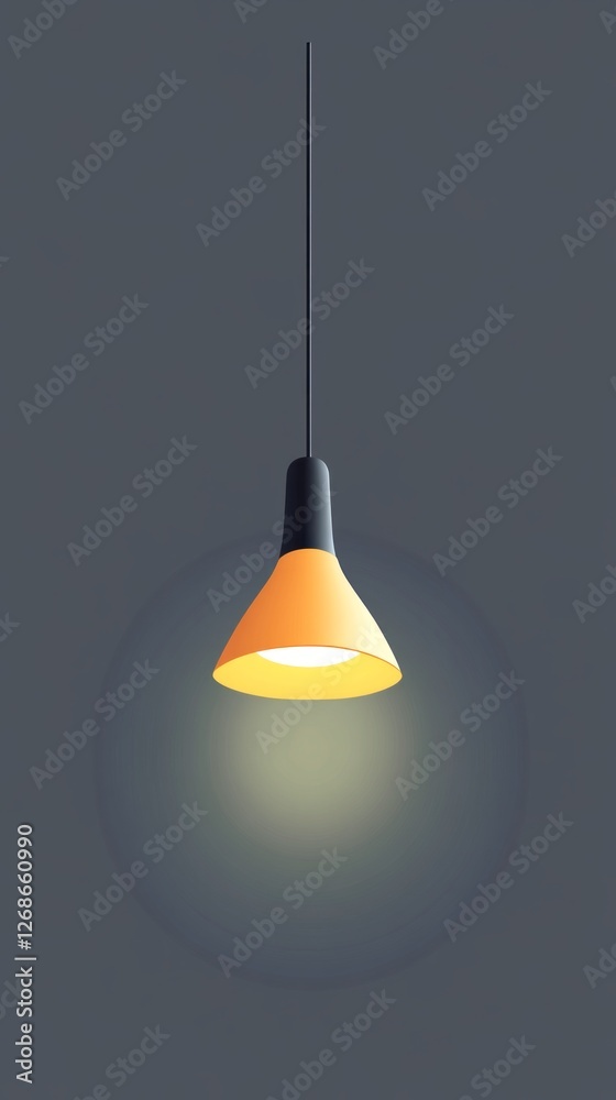 Poster a striking light fixture hangs in a modern space, casting a gentle glow that brightens up the surrou