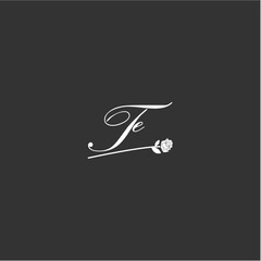 Initial TE art illustration flower design creative