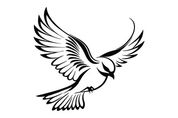 Stylized Flying Bird Vector Illustration