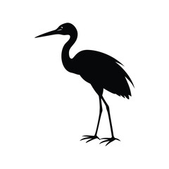 Egret Silhouette Vector – Ideal for Branding & Nature Art.