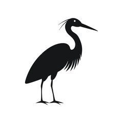 High-Quality Egret Bird Silhouette Vector Perfect for Logos.