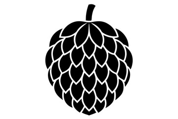 Stylized Jackfruit Silhouette on White Background