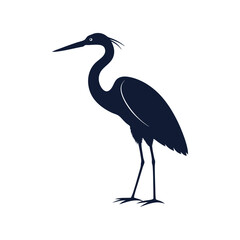 High-Quality Egret Bird Silhouette Vector Perfect for Logos.