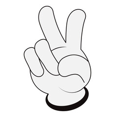 Illustration of Peace Sign Hand Gesture Retro Groovy Illustration  Vector Isolated on White Background