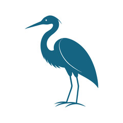 Minimalist Egret Silhouette Vector Icon for Elegant Designs.