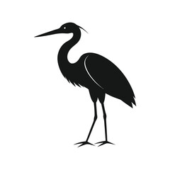 Minimalist Egret Silhouette Vector Icon for Elegant Designs.