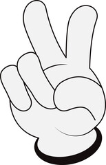Obraz premium Illustration of Peace Sign Hand Gesture Retro Groovy Illustration