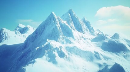Obraz premium 3D Low Poly Ice Mountain Terrain