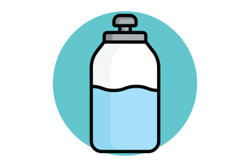 Water bottle icon. colored outline style. icon related to drink