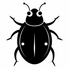 Minimalist Sea Ladybug Silhouette Vector