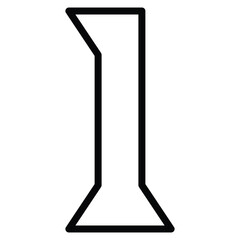 Number 1 icon line vector illustration