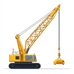 Flat design vector icon of a camera crane with a crane on top isolated on a white background