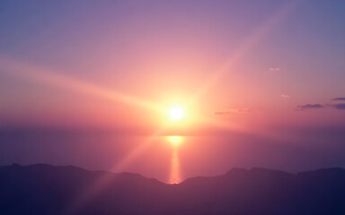 Obraz premium sunset in the mountains