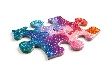 Fototapeta premium Puzzle piece isolated on white background close up. Business solution concept