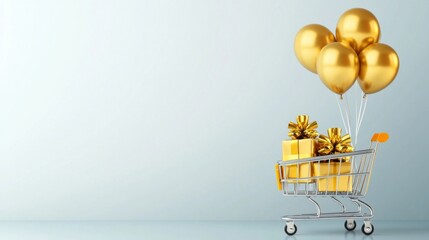 Gold Balloon Gift Cart A Celebration of Joy