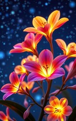 A stunning close-up of vibrant, glowing flowers in full bloom, illuminated with soft golden light.