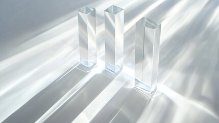 Obraz premium Frosted glass 3D graph visualizing financial growth, clean and modern design, abstract economic concept.