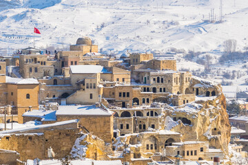 Urgup village in winter in Cappadocia, Turkey