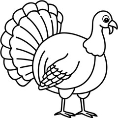 Minimalist Turkey Line Art Vector
