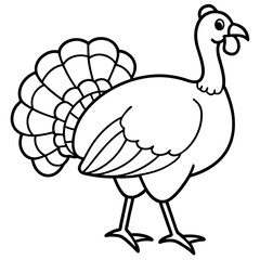 Minimalist Turkey Line Art Vector