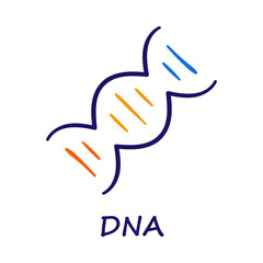 Vector icon for DNA. A double helix structure representing genetics, molecular biology, and hereditary studies.