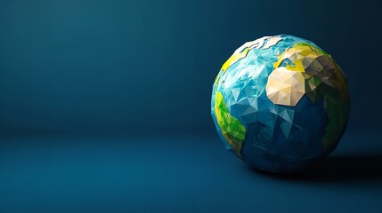 3D Rendering Low Poly Earth Globe Illustration

