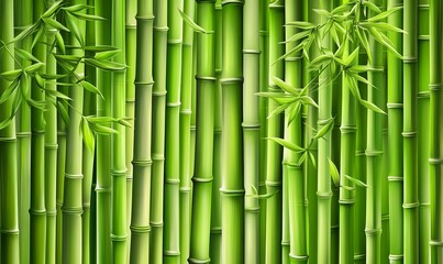 A vibrant green bamboo background with detailed textures, perfect for creating an elegant and exotic Asian-inspired setting for product photography. The bamboo stalks form the bamboo forest background