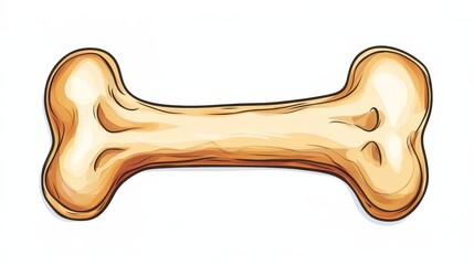 Cartoon Bone Illustration, whimsical design featuring a playful bone character, vibrant colors, engaging for children and pet lovers alike