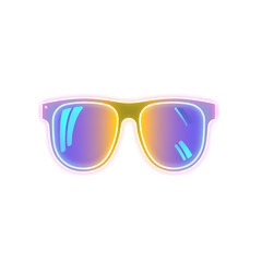 Glasses holographic 3D icon. neon symbol vector illustration isolated on white background. Generative AI