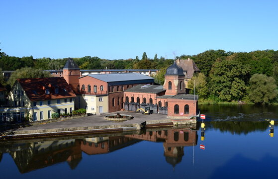 Historical Power Plant at the River Saale in the Town Bernburg, Saxony - Anhalt