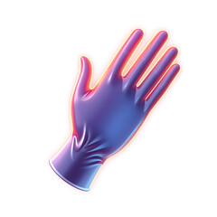 Obraz premium Glove holographic 3D icon. neon symbol vector illustration isolated on white background. Generative AI