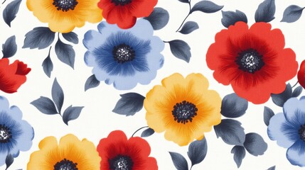 close-up of floral fabric with copy space.