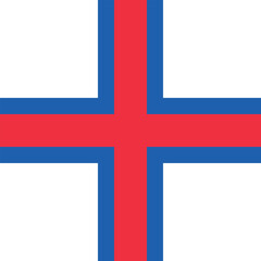 Obraz premium Flag of Faroe Islands. Faroe Islands square flag icon digital vector illustration