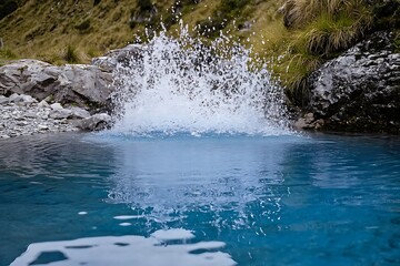Obraz premium Splashes of water in the sea. Shallow depth of field