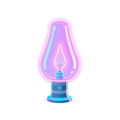 Lamp holographic 3D icon. neon symbol vector illustration isolated on white background. Generative AI
