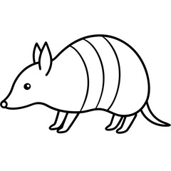 Modern Armadillo Outline Illustration
