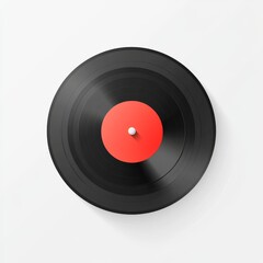 Classic vinyl record, music icon, flat illustration, vibrant colors, nostalgic design, celebrating timeless melodies and artistic expression