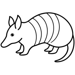 Modern Armadillo Outline Illustration